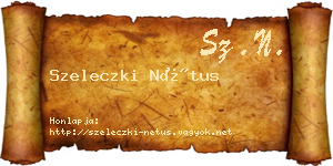 Szeleczki Nétus névjegykártya